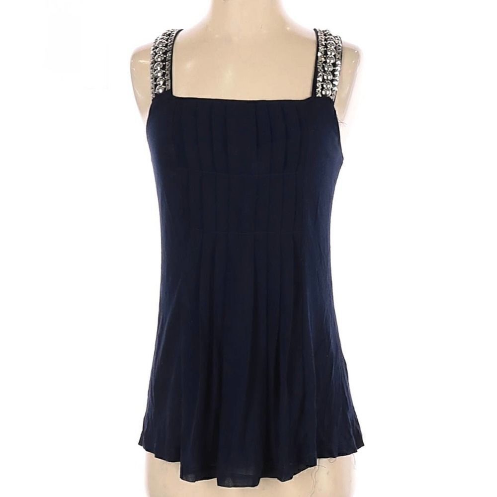 NWT Imaginary Voyage Blue Metal Studded Top Medium